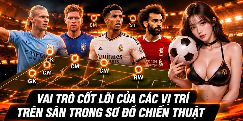 Vai trò cốt lõi của các vị trí trên sân trong sơ đồ chiến thuật
